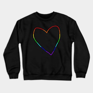 Rainbow Heart Minimal Line for Valentines Day Crewneck Sweatshirt